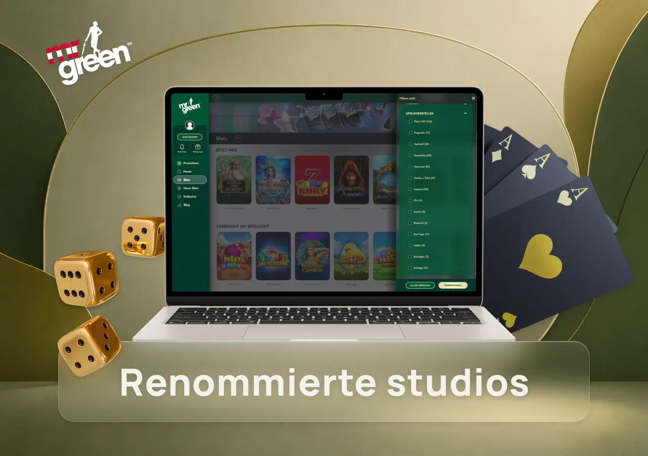 Liste der Spielanbieter mit Filteroptionen für verschiedene Entwickler und Spielautomaten.